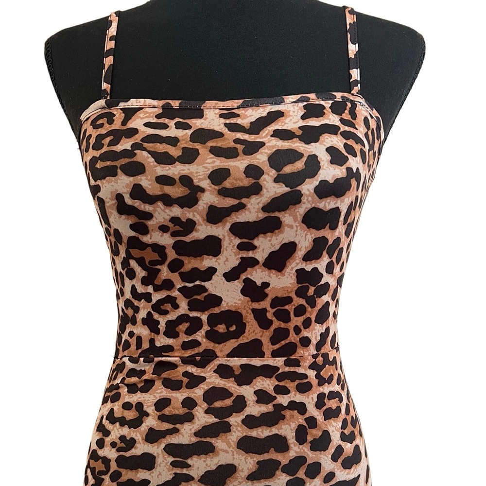 SHEIN Leopard Print Cami Bodycon Dress Size XS - Picture 3 of 5